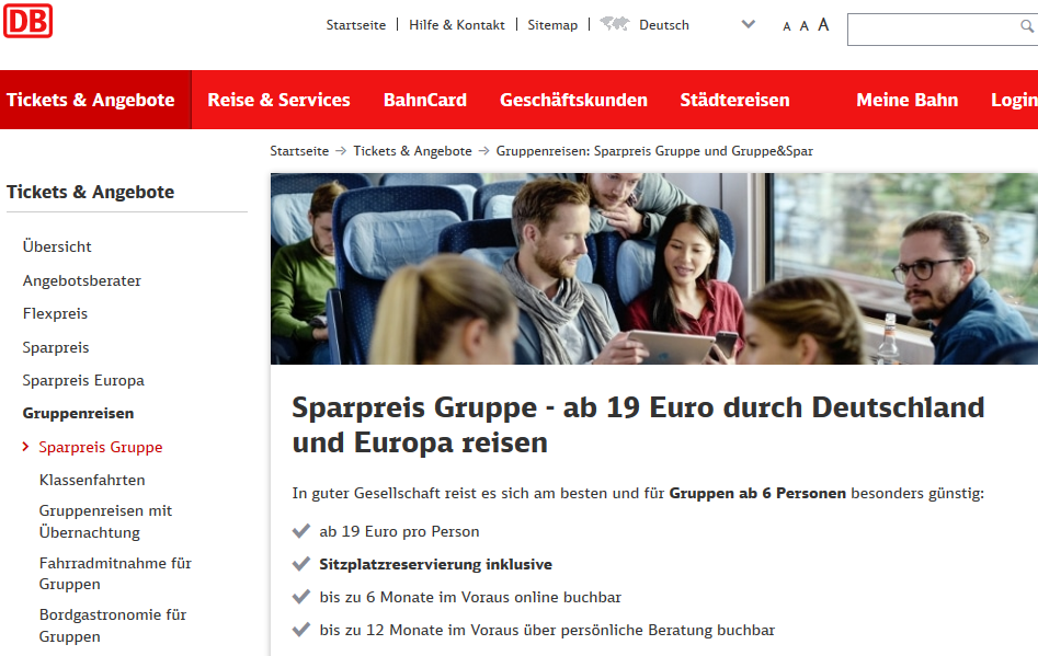 Screenshot Deal Günstige-Bahntickets