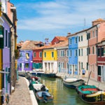 Kanal in Burano Venedig