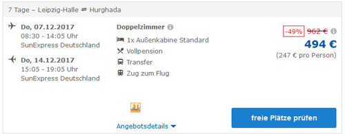 Nilkreuzfahrt Deal Screenshot