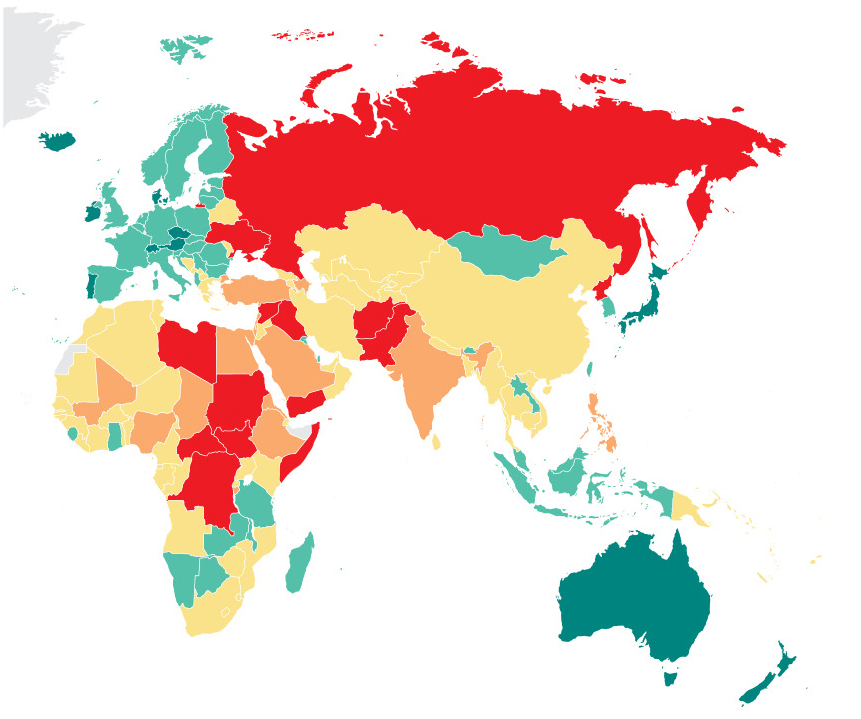 Die gefährlichsten Länder der Welt Liste