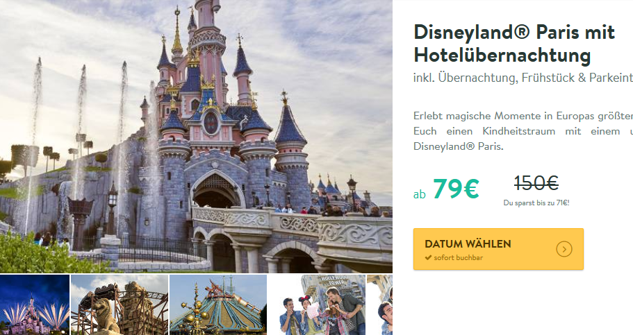Screenshot Deal -Disneyland® Paris mit Hotelübernachtung