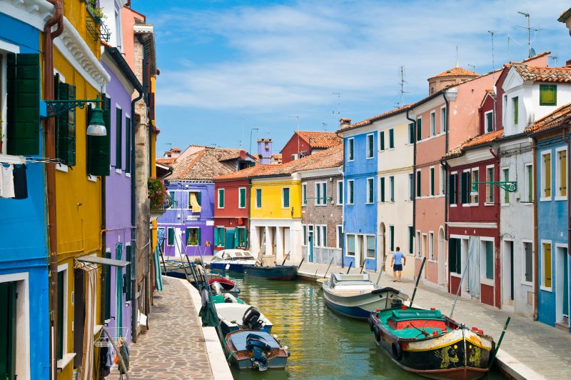 Kanal in Burano Venedig