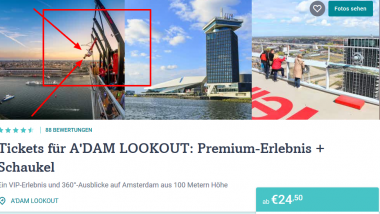 Premium Tickets A DAM LOOKOUT Amsterdam Tiqets