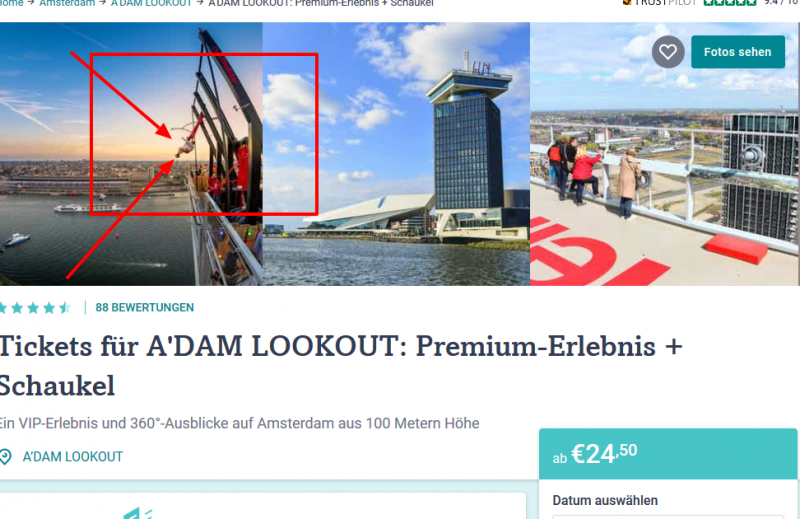 Premium Tickets A DAM LOOKOUT Amsterdam Tiqets