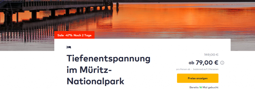 Screenshot Deals - Pauschalreise Müritz Nationalpark