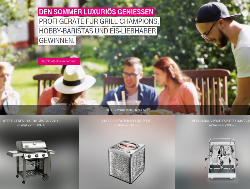 Sommerfete Gewinnspiel Telekom