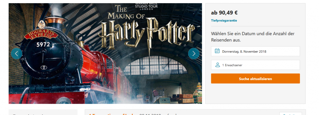 Muggeltour The Making of Harry Potter in London Hotel - ab 91,00€