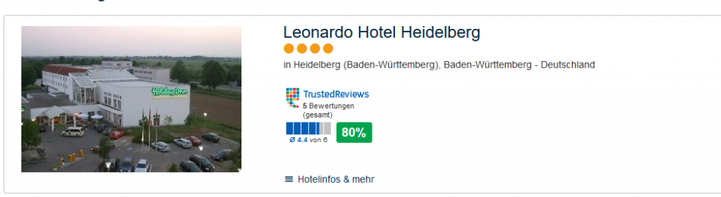 Screenshot Deal Städtereise nach Heidelberg