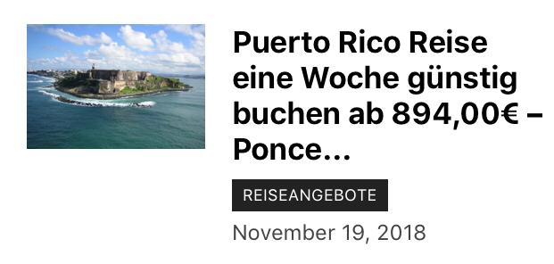 894,00€ für das Geld kommen Sie schon eine Woche nach Puerto Rico