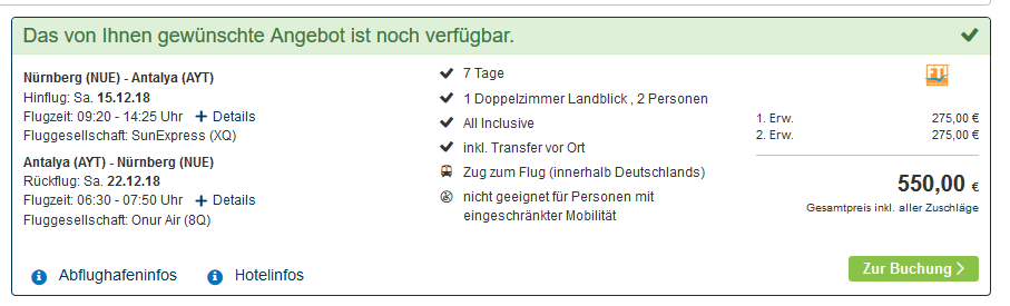 Screenshot Deal Freizeit Park in der Türki + Badeurlaub All Inclusive
