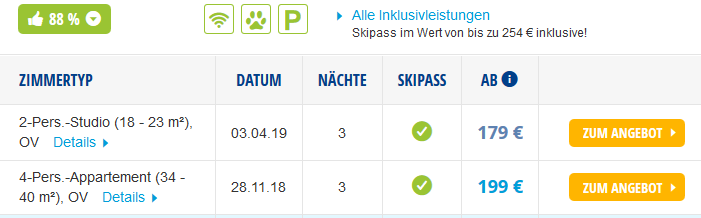 Screenshot Deal Günstiger Skiurlaub in Ischgl Österreich ab 179,00€