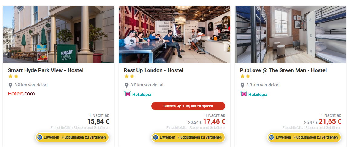 HostelDeals bei Ryanair Screenshot -Tagestrip London - Übernacht oder Daytrip ab 15,98€ Hin und Rückflug