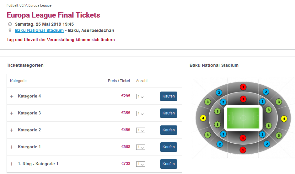Screenshot Europa League Tickets - Finale günstig ab 295,00€