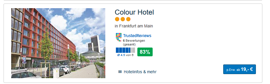 Screenshot Hoteldeal Mit dem Flixtrain Aktionsticket ab 2,19€ von Berlin nach Frankfurt