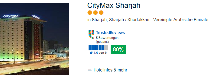 CityMax Sharjah direkt neben Dubai City