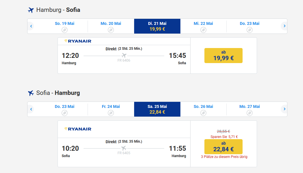 Screenshot Sofia Deals Flüge ab 19,99€ Top 10 Sehenswürdigkeiten der Hauptstadt