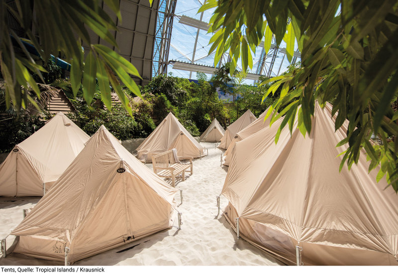 Im Winter erwischt du garantiert ein Zelt in der Biosphäre