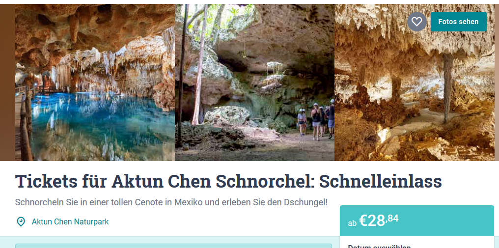 Screenshot Deal Unterwasserhöhle Tauchen in Mexikos Cenoten ab 28,84€ Unterwasser Höhle