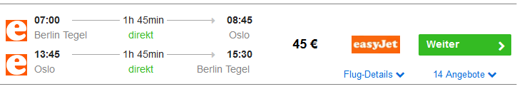 Screenshot Oslo Tipps für einen Tagestrip Hin & Rückflug ab 45€ Infos