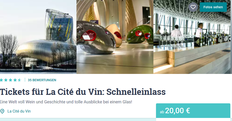 Tickets für die Cité du Vin -Screenshot die günstigste Weintour