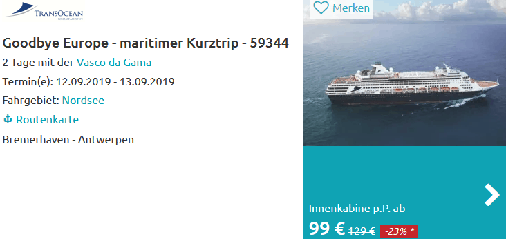 Kreuzfahrten & Schiffsreisen der Top Reederein ab 99,00€