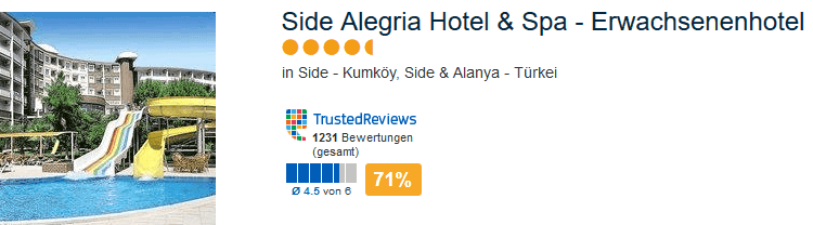 Side Algeria Hotel & Spa Erwachesenenhotel an der türkischen Riviera