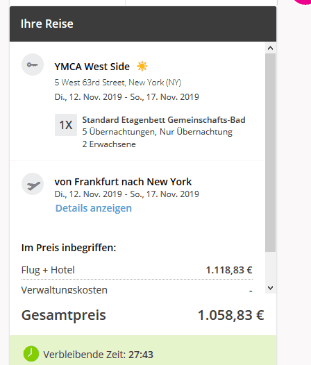Screenshot Deal Oktober Reisegutschein - 60,00€ geschenkt bei Lastminute Gutschein