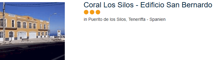 3 Sterne Apartment auf der Insel Teneriffa - Coral Los Silos