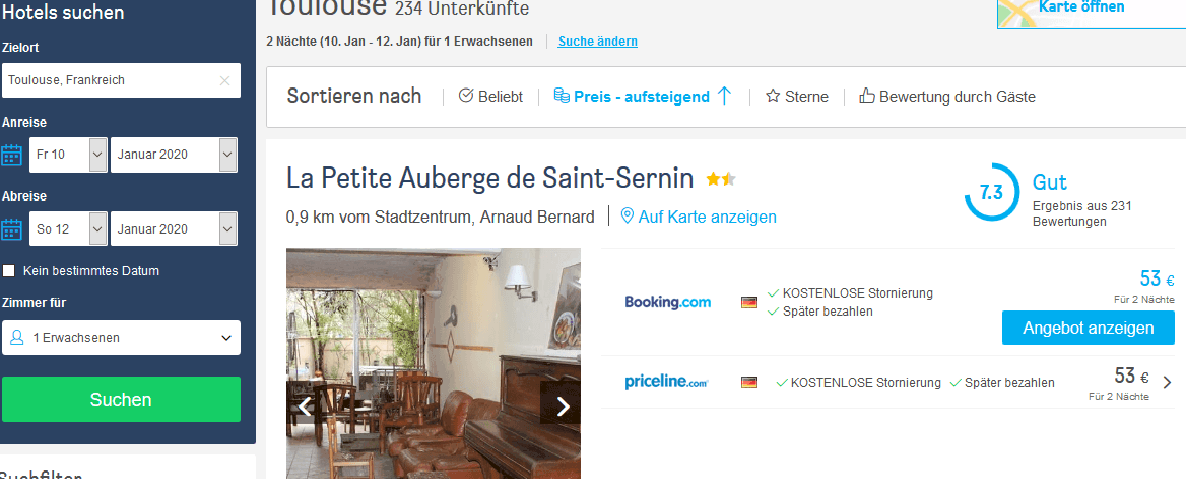 La Petite Auberge de Saint ist die günstigste Unterkunft - Screenshot Deal