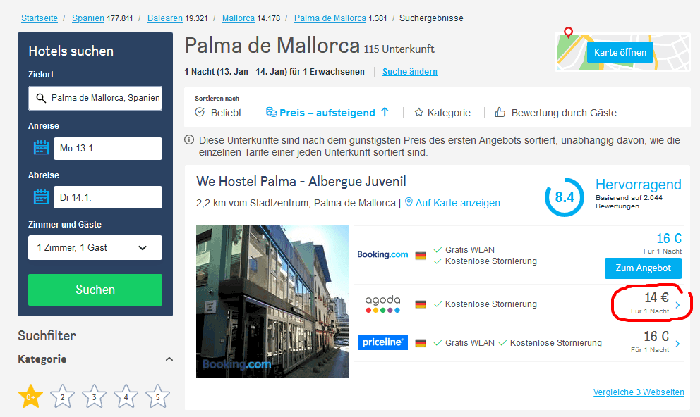Screenshot Palma Kurztrip - nur 25,98€ Palma de Mallorca 13.01. — 14.01.