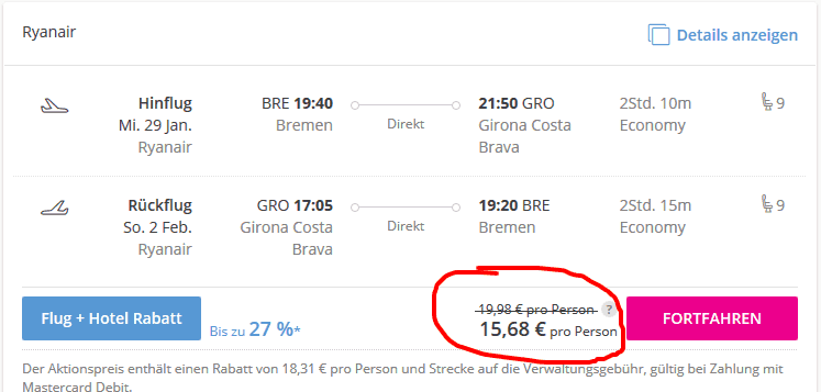 Screenshot Deal Eine Woche Barcelona - nur 47,98€
