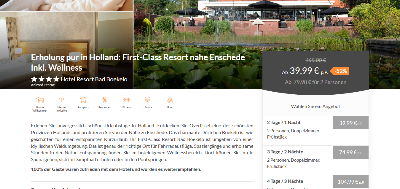 Screenshot Deal Enschede Hotel - 4 Sterne