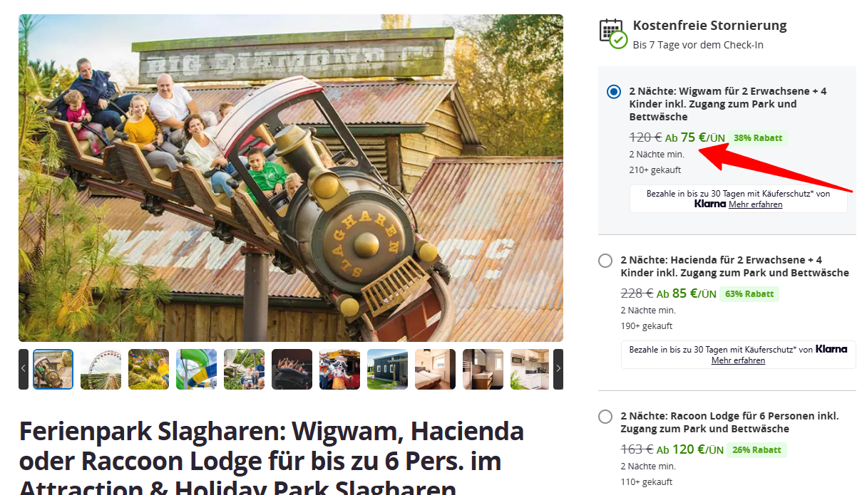 Ferienpark Slagharen Angebot: 2 Nächte für 75 € inkl. Parkeintritt 8