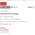 Low Budget Abenteuer : Kapstadt erleben – 10 Tage ab 1.399 € statt 1.699 €! Low Budget Abenteuer Kapstadt erleben