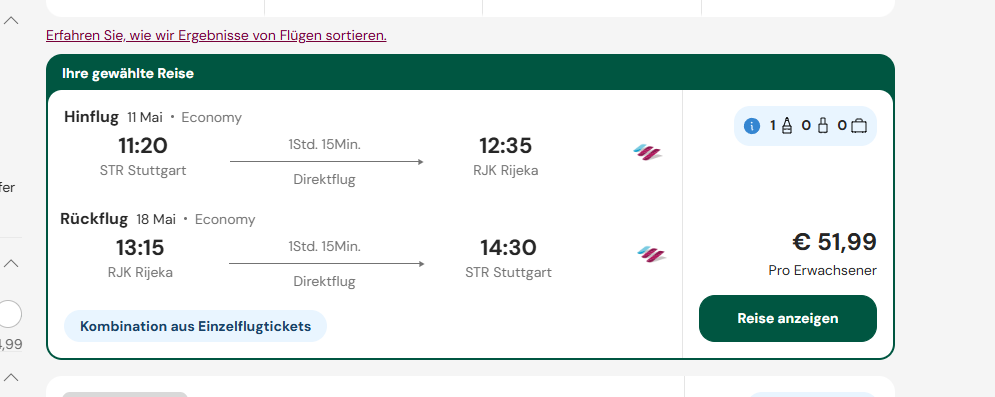 ✈️ hin und Rückflug Stuttgart Rijeka Flug Angebote ab 51,99 € 🔥 2