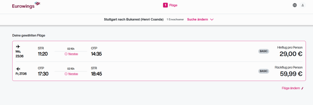 Hin und Rückflug Stuttgart Bukarest nur 88,99 € 2 Hin und Rückflug Stuttgart Bukarest nur 88,99 € 2